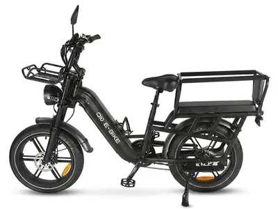 OUXI Q10 Longtail e-bike zijaanzicht met verlengd frame en lage instap