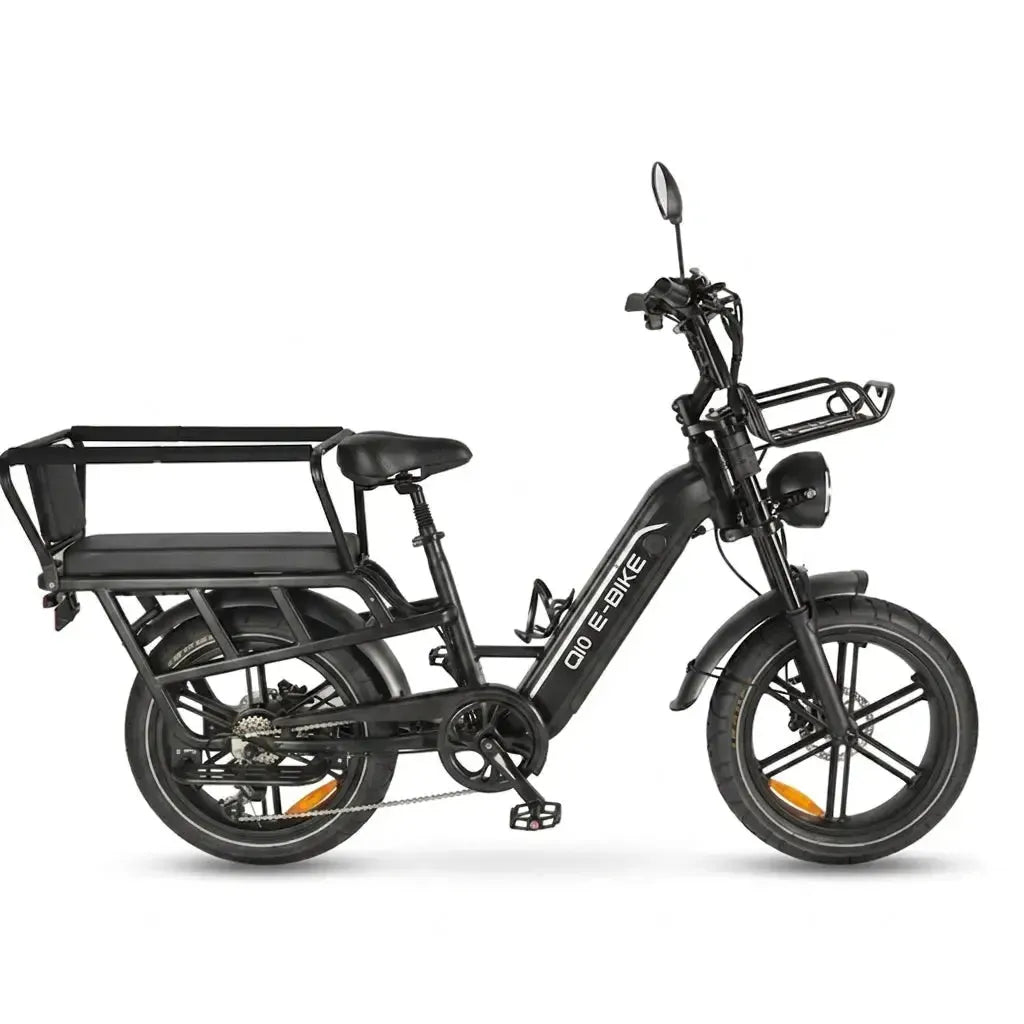 OUXI Q10 - Elektrische Fatbike Zwart | Cargo Mand | 70 km Bereik kopen bij TradeFix