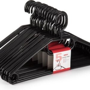 PlasticForte Kledinghangers - 40x - zwart - kunststof - 40,5 cm - kledingkast opruimen