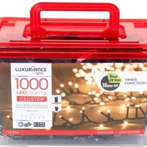 Luxuriance Lights kerstverlichting Cluster 19,9 + 5 meter Warm witte LED 1000 Kerstlampjes voor binnen en buiten