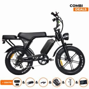Ouxi V8 4.0 Zwart | Fatbike | 25km/u | 2025 edition | Hydraulische remmen | NFC Sleutel | incl. Alarm, zitje, telefoonhouder, fietspomp