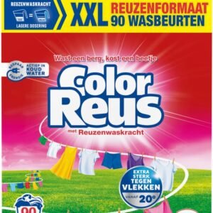 Witte Reus Waspoeder Color 90 Wasbeurten - 2 x 4,5 kg - Voordeelverpakking
