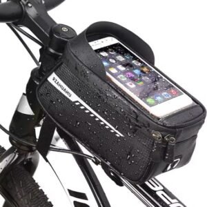 Fatbike Telefoonhoes - waterdicht - universeel - zwart - Waterdichte Telefoon Tas voor E-bike, Fatbike, Racefiets, Bakfiets en Meer - Veilig en Slim Opbergen, Geschikt voor Navigatie! 23x13x10