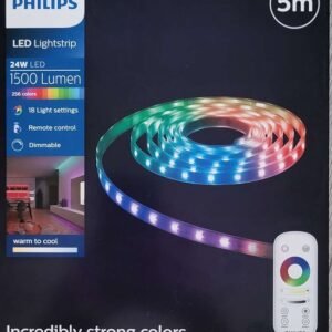 Philips - LED Lightstrip - 24W LED - 1500 Lumen - 256 kleuren - Afstandsbediening - Dimbaar