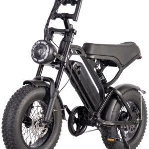V20 Mini Fatbike – Elektrische Fatbike 2025 – 16 Inch – Legaal op de weg – 50 km Actieradius - Niet opvoerbaar – Hydraulische remmen – Alarm – 2 Jaar Garantie - Zwart