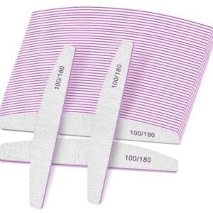 Professionele Nagelvijlen Set van 25 - 100/180 Grit Dubbelzijdige Nagelvijlen voor Natuurlijke Nagels