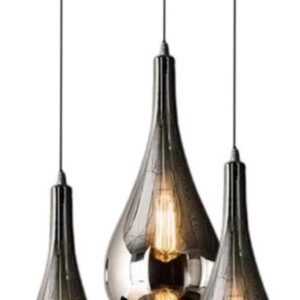 Hanglamp Smoking Glass Druppelvormig - Hanglamp- 3-lichts - Smoke Glas - 3 bollen - Rookglas