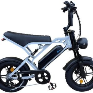 QmWheel V20 Mini Fatbike - Kinderfatbike - Grijs - 16x4 inch - 150 kg Draagvermogen - Accu 36V (13Ah) - 250W Motor - Shimano 7 Versnellingen - Hydraulische Schijfremmen