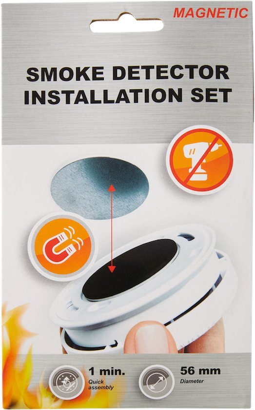 Magnetische Montageset Rookmelder - 1 stuks - Diameter 56 mm