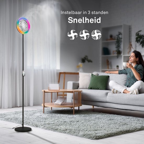 BK staande ventilator met led licht