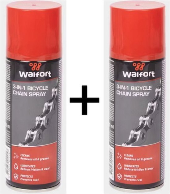 Walfort kettingspray - Smeermiddel - Fiets - Waterbestendig -2 x 200 ML