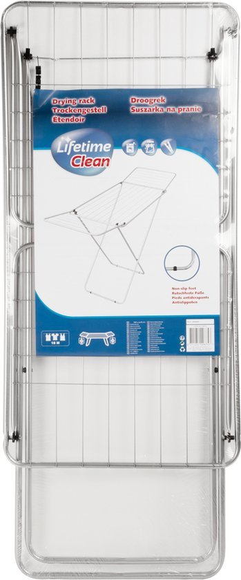 Lifetime Clean Droogrek - 18 M Drooglengte - 182x55x102 CM - Inklapbaar - 2 KG