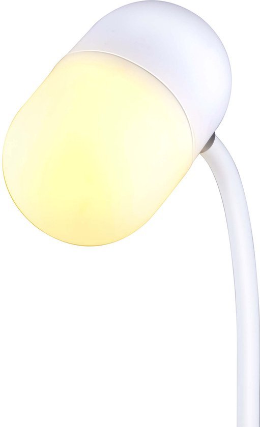Grundig Bureaulamp Led 3-in-1 - Draadloze Telefoonoplader Qi Technologie - Bluetooth Speaker - Leeslamp - Wit
