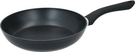 alpina Koekenpan 24 cm - Hapjespan met Anti-Aanbaklaag - Skillet voor Alle Warmtebronnen - Ook voor Inductie - PFOA-Vrij - Zwart