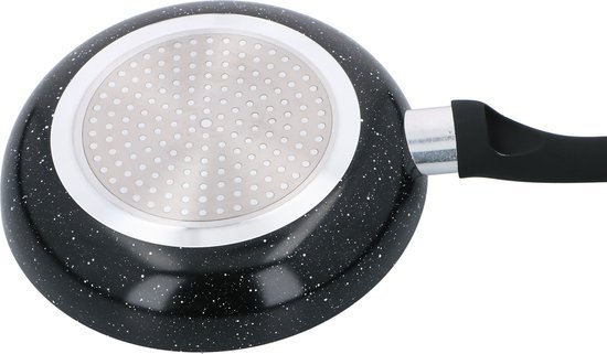 alpina Koekenpan 20 cm - Hapjespan met Anti-Aanbaklaag - Skillet voor Alle Warmtebronnen - Ook voor Inductie - PFOA-Vrij - Zwart