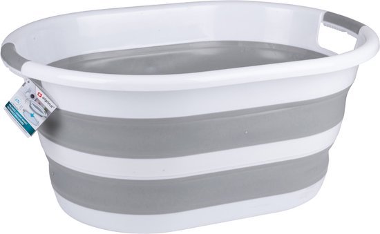 alpina Opvouwbare Wasmand - 60 x 30 x 45 cm - Plooimand - Handig op de camping - Kunststof