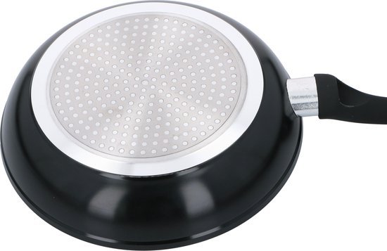 alpina Koekenpan 24 cm - Hapjespan met Anti-Aanbaklaag - Skillet voor Alle Warmtebronnen - Ook voor Inductie - PFOA-Vrij - Zwart