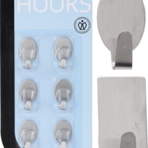 Plakhaakjes RVS 6 stuks op kaart