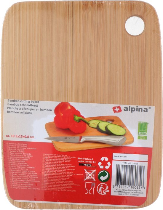 Snijplank Bamboe - Klein - Houten snijplank - 100% milieuvriendelijk - 19.5x15x0.8cm